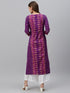 Women Purple & Pink Pure Cotton Screen Printed Straight Kurta